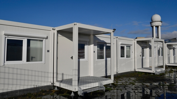 Modular housing for refugees in Germany, pictured in 2017