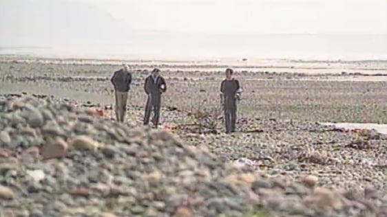 Radioactive seaweed discovered on a beach near Sellafield (1992)