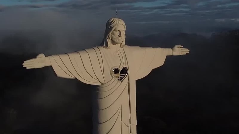 Christ the Protector rises 43 metres above the southern Brazilian town of Encantado