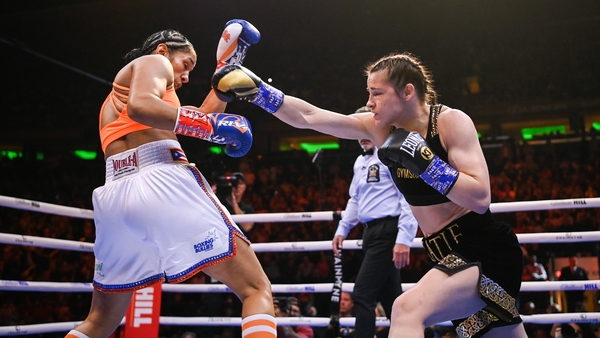 Katie Taylor (R) beat Amanda Serrano in a superstar showdown last May