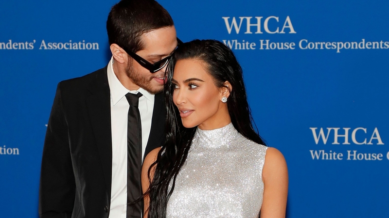 Pete Davidson and Kim Kardashian at the White House Correspondents' Dinner at the Washington Hilton hotel on Saturday