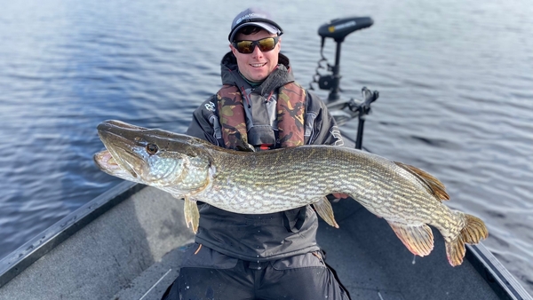 Danny Colleran pictured with his winning pike at the Lough Ree Festival
