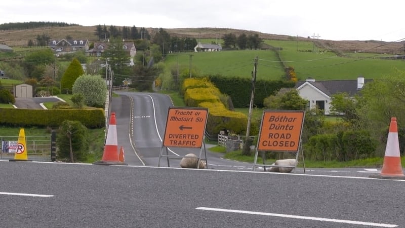 The road has been closed and diversions are in place