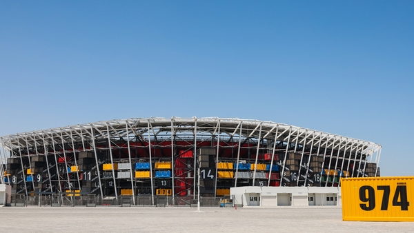 Stadium 974, a host venue for the Qatar 2022 FIFA World Cup in Doha.