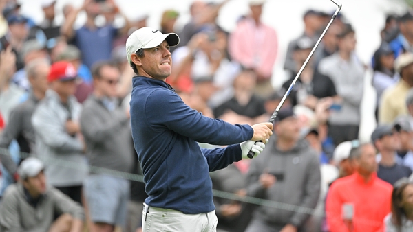Rory McIlroy in action during his first round