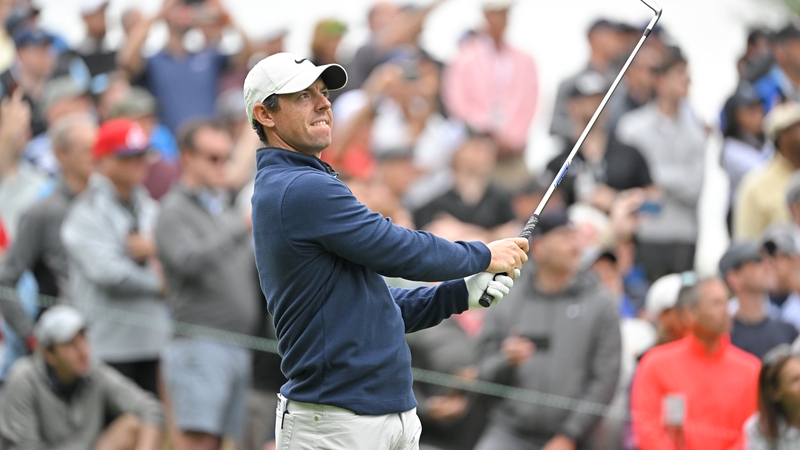 Rory McIlroy in action during his first round