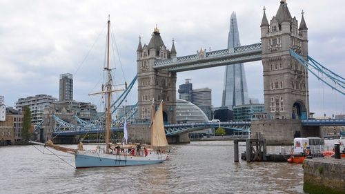 The Ilen, a 96-year-old cargo ketch, left Steamboat Quay in Limerick on 23 April for the 750-nautical mile voyage