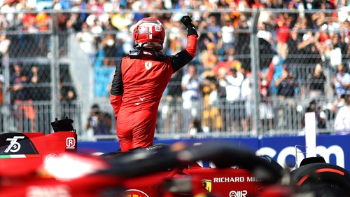 Charles Leclerc salutes