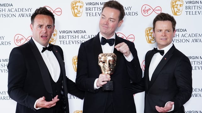 Ant and Dec's Saturday Night Takeaway has claimed the first award of the TV BAFTAs, for Entertainment Programme – its fourth win in the category.
Ant McPartlin said "what a great start to the night" before Declan Donnelly added: "We were convinced we were