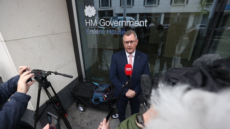 Jeffrey Donaldson pictured after his meeting with Brandon Lewis