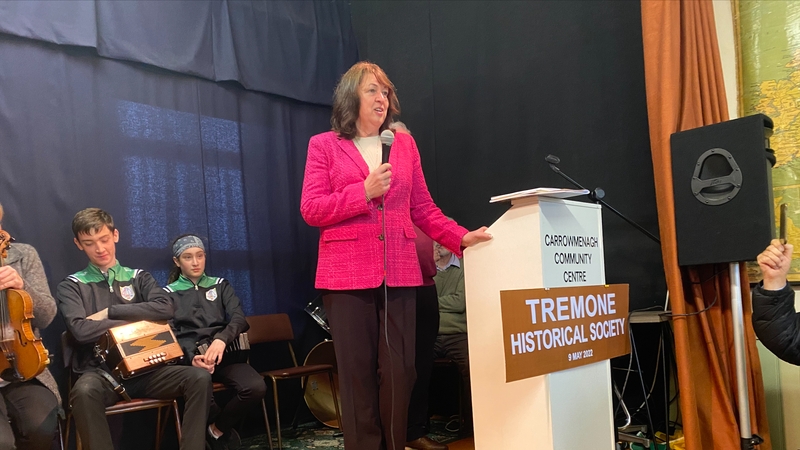 US Ambassador to Ireland Claire Cronin speaking in Carrowmenagh in Inishowen