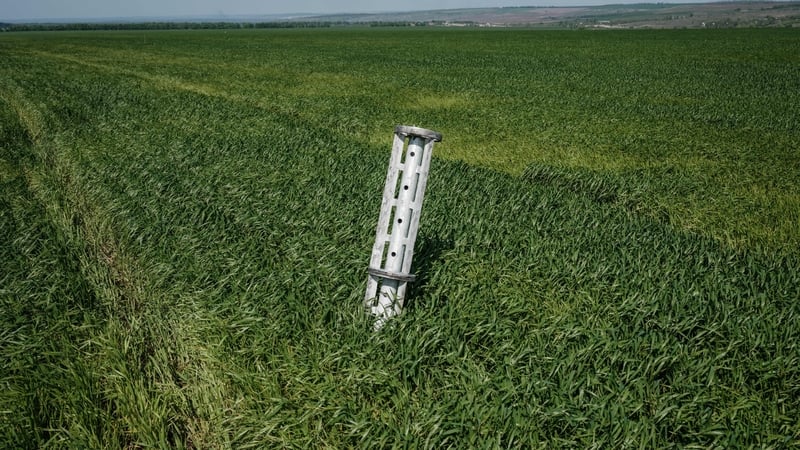The internal components of a cluster bomb found in a field near Lysychansk, eastern Ukraine, in May 2022. Photo: Yasuyoshi Chiba/AFP via Getty Images