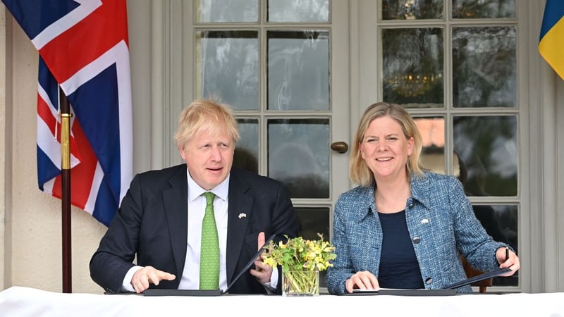 Boris Johnson and Magdalena Andersson signed the deal in Stockholm