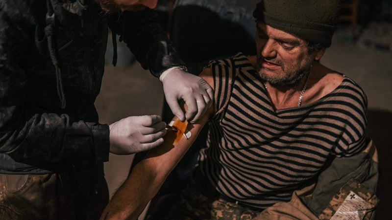 A photo of an injured fighter in the Azovstal steel plant, released by the Azov regiment