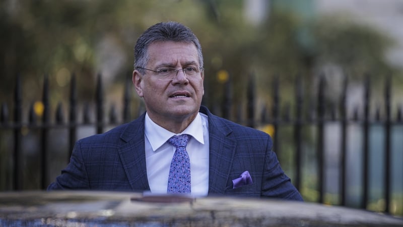 Maroš Šefčovič briefed 27 EU ambassadors in Brussels this afternoon following his lunch with the British foreign secretary James Cleverly