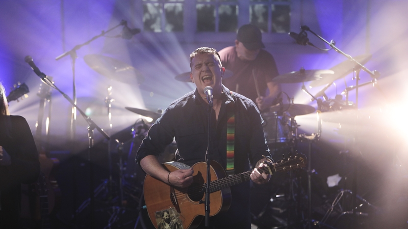 Damien Dempsey on stage at the Church of St James in Dingle. Photo: Rich Gilligan