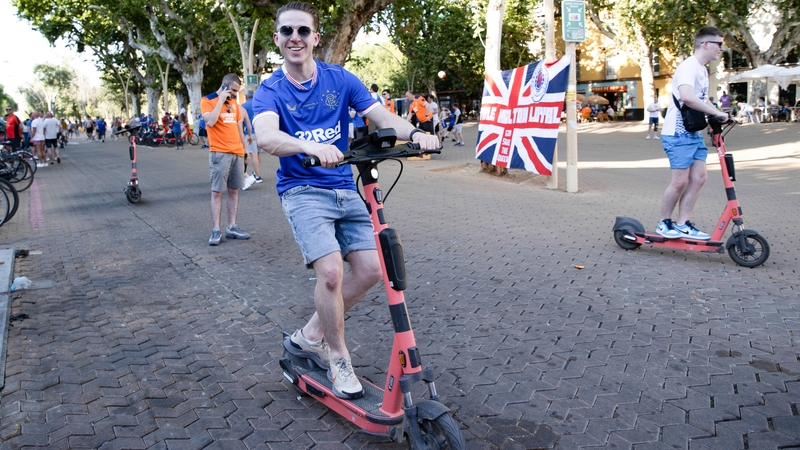 Rangers fans in Seville on the eve of the Europa League final