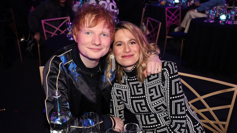 Ed Sheeran and Cherry Seaborn (pictured at the Brit Awards in London's O2 Arena in February) - "We are both so in love with her, and over the moon to be a family of 4"