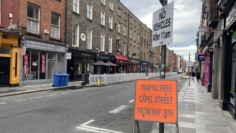 Capel Street was permanently pedestrianised by Dublin City Council in May 2022 (File image)
