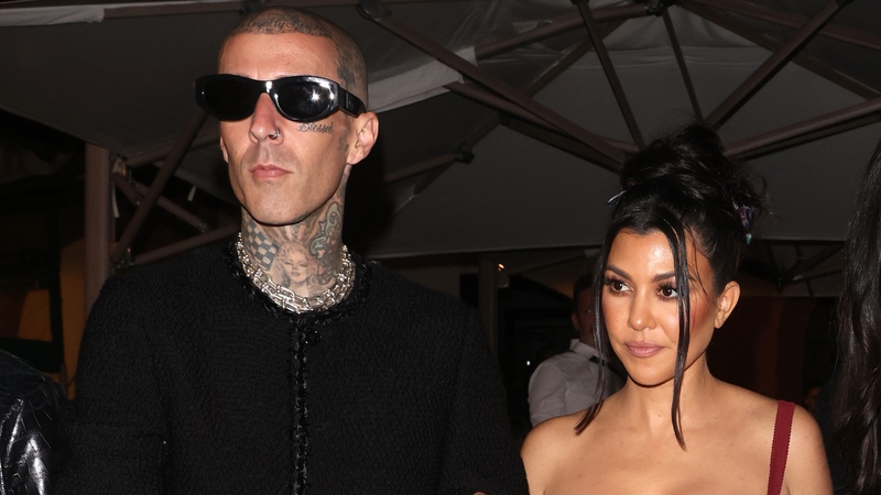 Travis Barker and Kourtney Kardashian pictured in Portofino, Italy