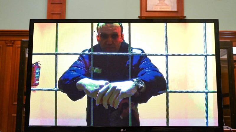 The hearings started last week but Alexei Navalny was granted a week's postponement so he could have a family visit