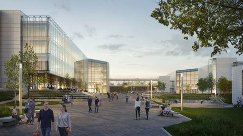 A computer generated image of Apple's Cork campus expansion