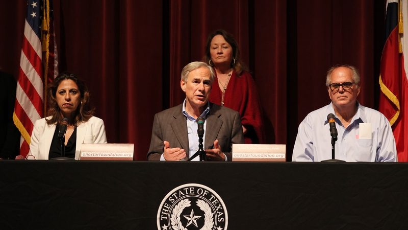 Greg Abbott appeared in civilian clothes at a press conference on Friday night