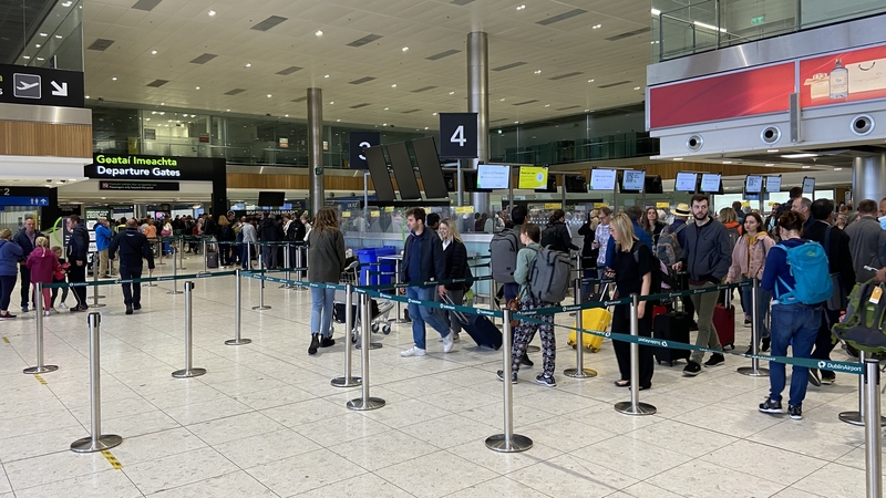 Calmer scenes inside the terminal this morning at check-in