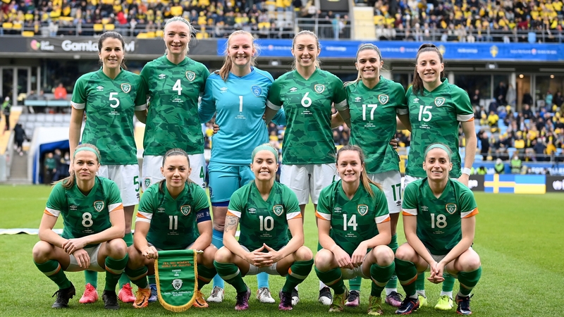 The Republic of Ireland team ahead of April's draw in Sweden