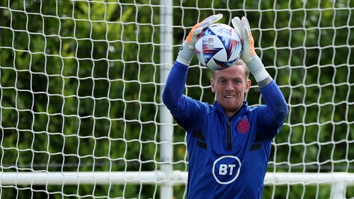 Pickford in training this week
