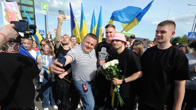 Winners of the 2022 Eurovision Song Contest, representing Ukraine, Kalush Orchestra on 16 May