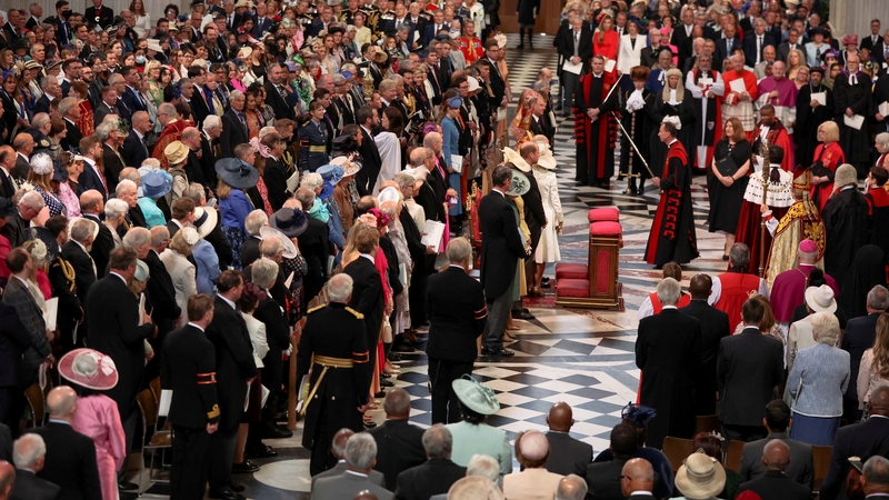 Members of the royal family joined a congregation of politicians, charity figures and groups the queen has supported for the service at St Paul's Cathedral