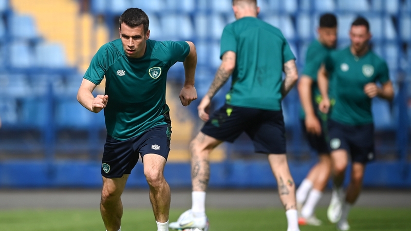 Seamus Coleman training in the stadium ahead of Saturday's game