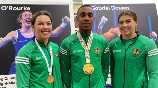 Lisa O'Rourke, Gabriel Doseen and Aoife O'Rourke together at Olympic Boxing Club in Galway's Westside