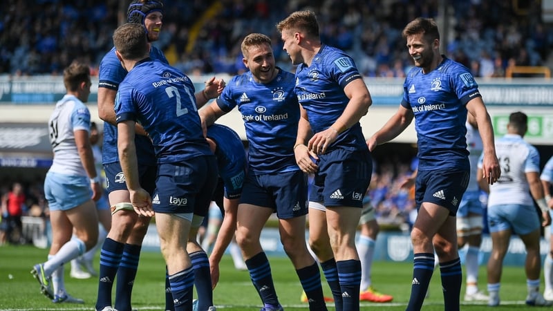 Jordan Larmour scored two of Leinster's 12 tries