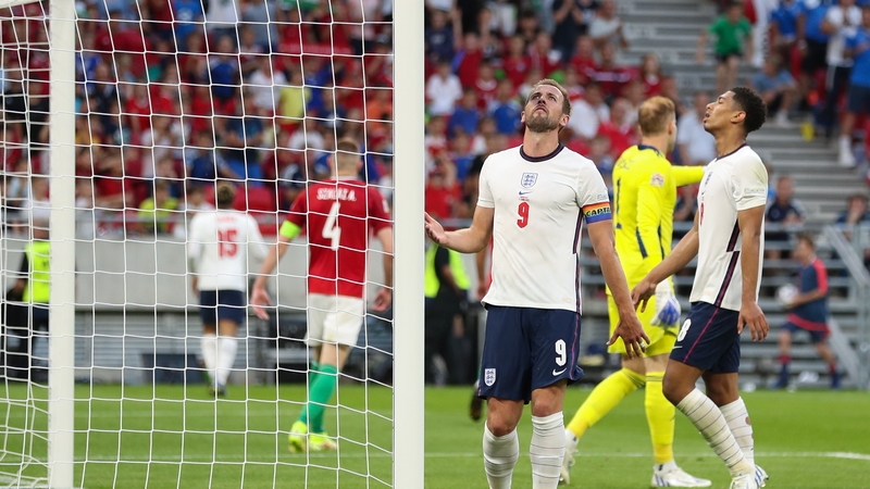 A dejected Harry Kane during England's loss to Hungary
