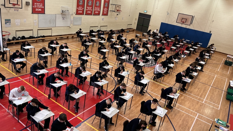 Students open their papers at Presentation Community College in Terenure
