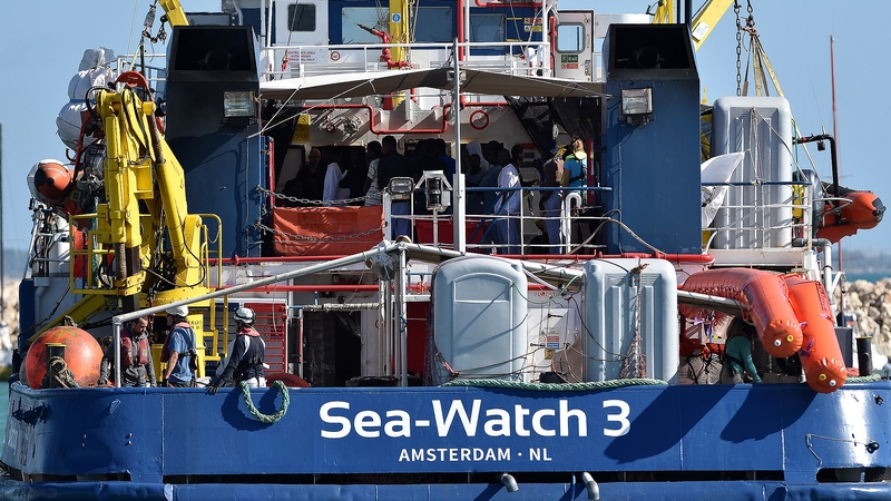 German charity Sea Watch said yesterday its vessel 'Sea Watch 3' was waiting for a port after four days, with 352 people on board (File image)