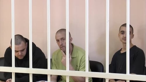 Britons Aiden Aslin, Shaun Pinner and Moroccan Brahim Saadoun in court