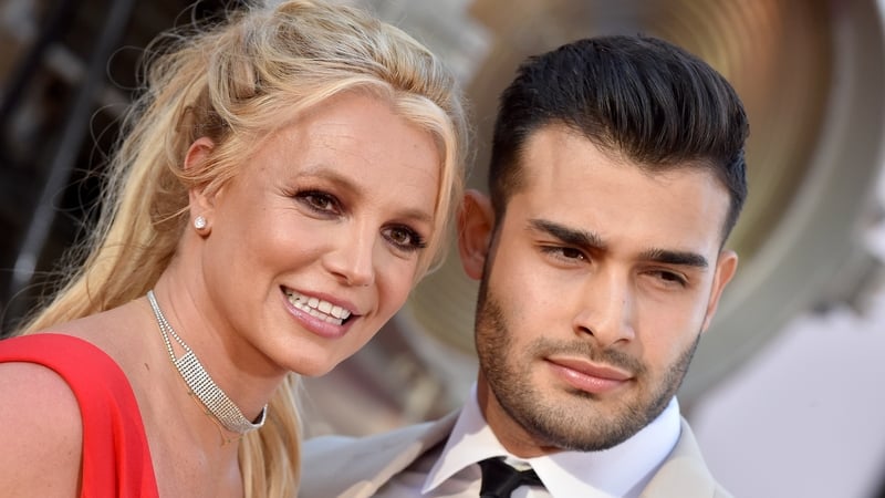 Britney Spears pictured with Sam Asghari in 2022