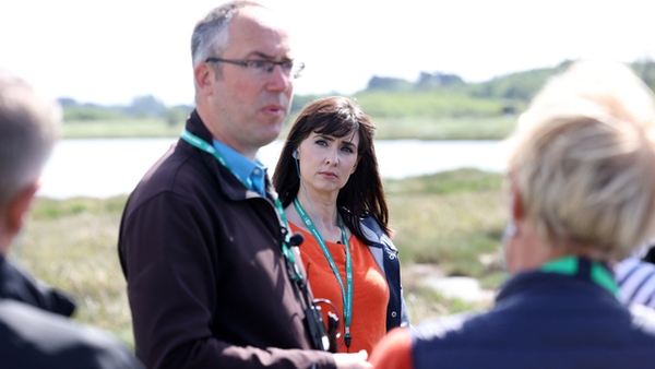 Assembly Chair Dr Aoibhínn Ní Shuilleabháin listens to Fingal Biodiversity Officer Hans Visser (Pic: RollingNews.ie)