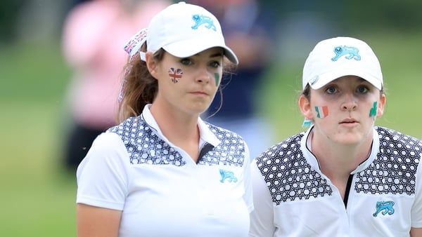 Caley McGinty and Ireland's Lauren Walsh
