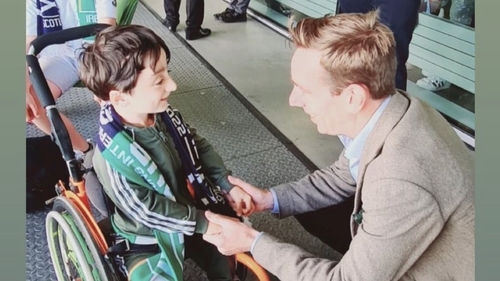Adam King and Ryan Tubridy finally shared a real hug on Saturday, image via @instatubridy/Instagram