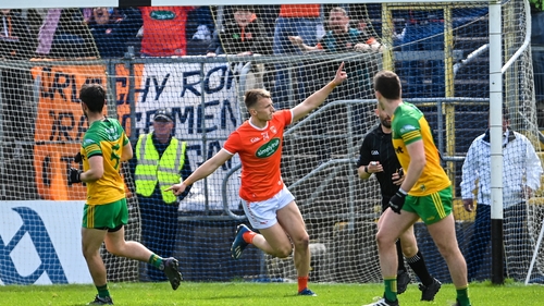 O'Neill celebrates his penalty goal