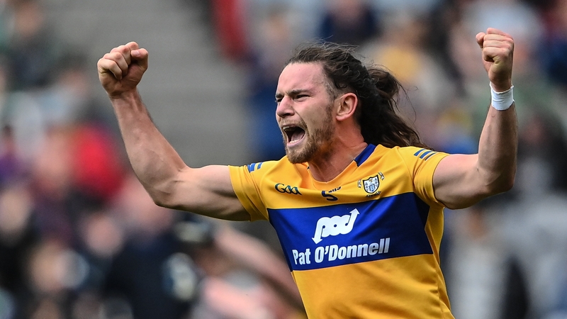 Cian O'Dea celebrates Clare's dramatic win over Roscommon