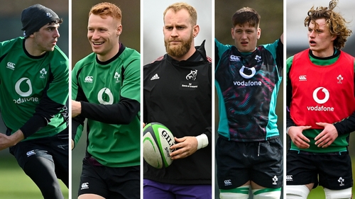 Jimmy O'Brien, Ciarán Frawley, Jeremy Loughman, Joe McCarthy and Cian Prendergast are the five uncapped players in the Ireland squad