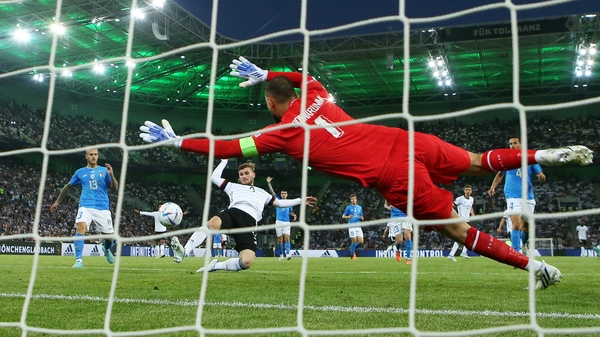 Timo Werner scores Germany's fourth goal of the night at Borussia-Park