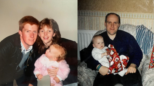 From left, John Graham with his daughter Rebecca and his wife Rosemary and David Johnston celebrates Christmas with his son Louie