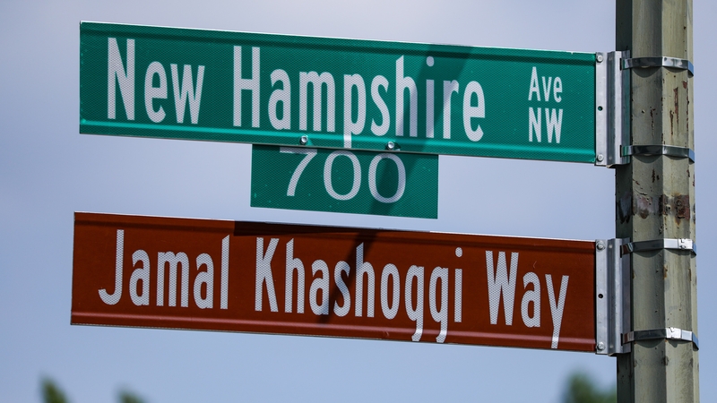 The capital's local government changed signs on one block in front of the imposing embassy to read "Jamal Khashoggi Way" in honor of the Saudi dissident