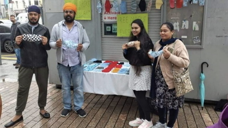The Singh family say that making the masks was about 'giving back'
